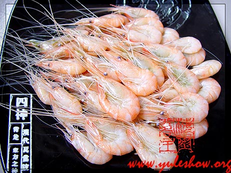 白米蝦 燕皮餛飩 朝鮮冷麵 白煮小豌豆 菠菜燕皮餛飩湯