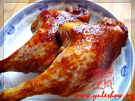 烤鴨腿 夜開花塞肉 蘆筍百合 清炒河蝦仁 南乳魚片