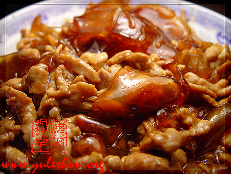 粉皮炒肉片 鹹菜炒粉皮