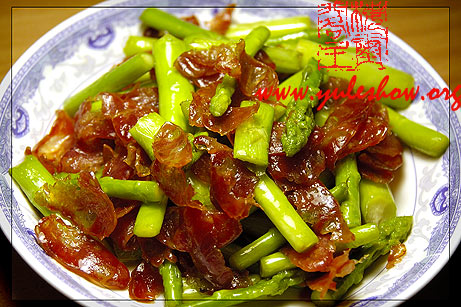 蘆筍炒廣式香腸 冬瓜蛤蜊湯